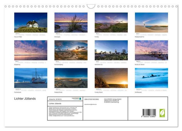 Produktbild: Lichter J&uuml;tlands (Wandkalender 2026 DIN A3 quer), CALVENDO Monatskalender