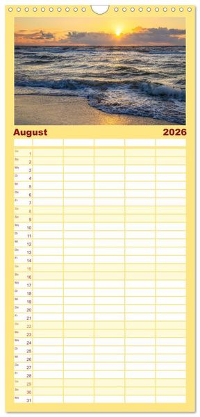 Produktbild: Familienplaner 2026 - Sonnige Augenblicke mit 5 Spalten (Wandkalender, 21 x 45 cm) CALVENDO