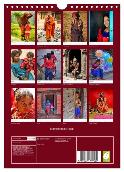 Produktbild: Menschen in Nepal (Wandkalender 2027 DIN A4 hoch), CALVENDO Monatskalender