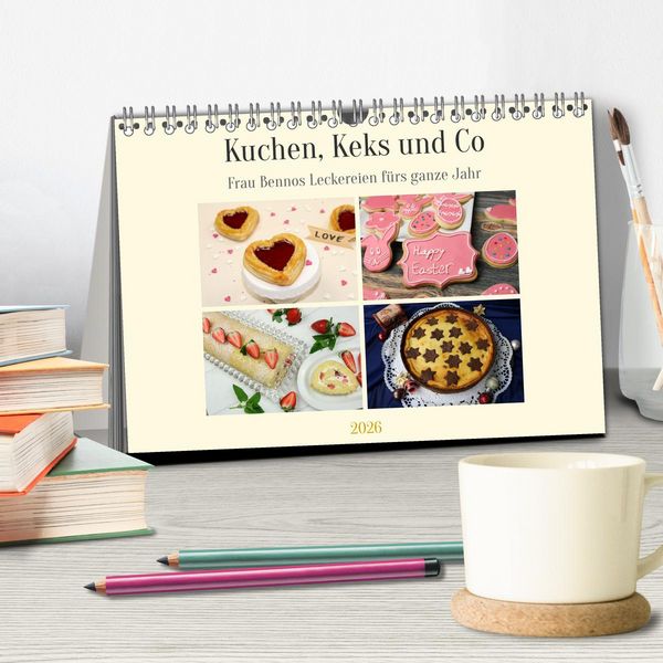 Produktbild: Kuchen, Keks und Co: Frau Bennos Leckereien f&uuml;r das ganze Jahr (Tischkalender 2026 DIN A5 quer), CALVENDO Monatskalender