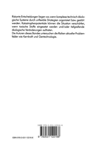 Produktbild: Riskante Entscheidungen und Katastrophenpotentiale
