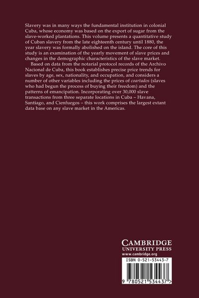 Produktbild: The Cuban Slave Market, 1790 1880