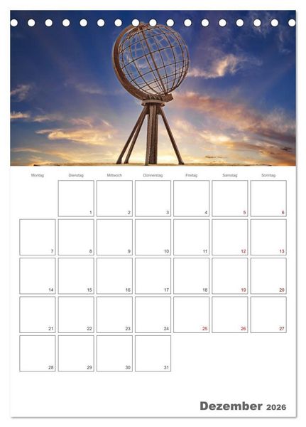 Produktbild: Norwegen - Reiseplaner (Tischkalender 2026 DIN A5 hoch), CALVENDO Monatskalender