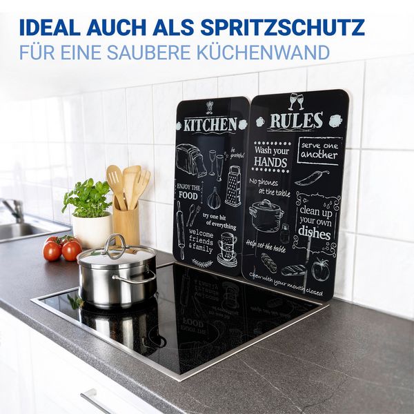 Produktbild: Herdabdeckplatte Universal Mod. Kitchen Rules, 2er Set, f&uuml;r alle Herdarten geeignet