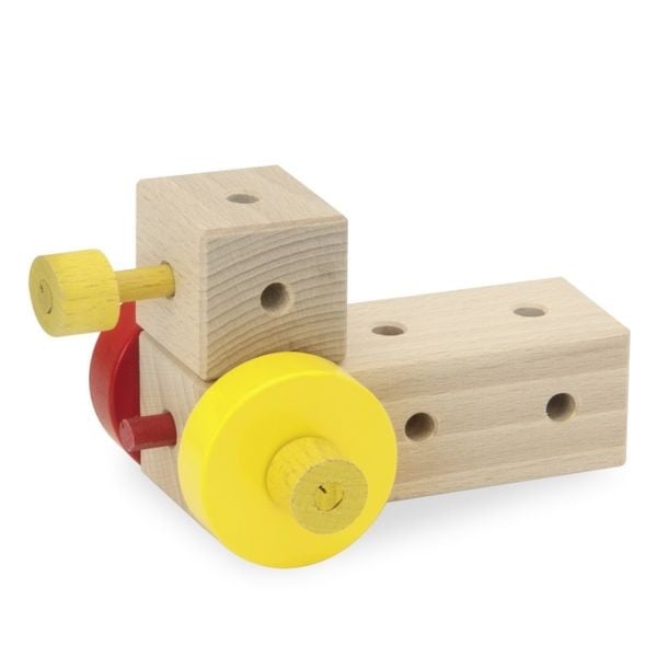 Produktbild: MATADOR 21034 - Maker M034, Baukasten, Holz, 34 Teile, Konstruktionsbaukasten-Einstiegskasten, ab 3 Jahren, Spielend lernen!
