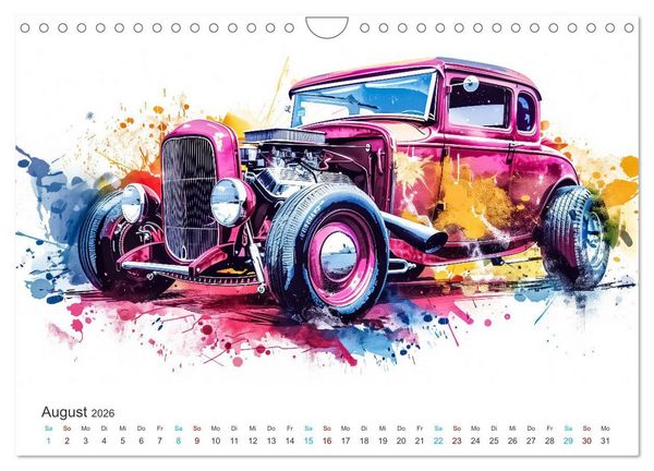 Produktbild: Hot Road - Oldtimer durch eine KI im neuen Gewand (Wandkalender 2026 DIN A4 quer), CALVENDO Monatskalender