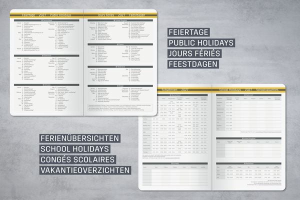 Produktbild: SIGEL L2707 Wochenkalender Linescape 2027 DE, ca. A5, Hardcover, dunkelgrau/gelb