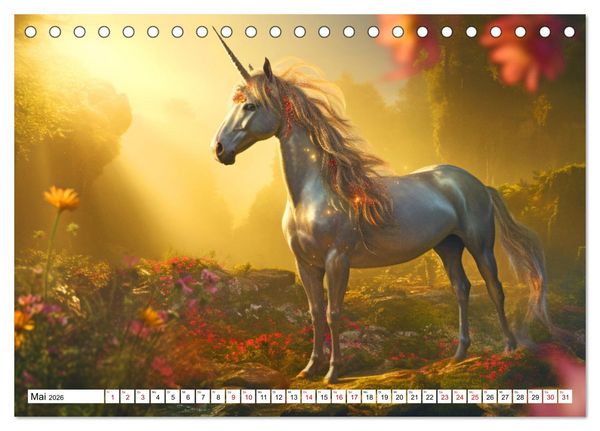 Produktbild: Mystische Kreaturen - Ein Jahr voller Magie und Fantasie (Tischkalender 2026 DIN A5 quer), CALVENDO Monatskalender