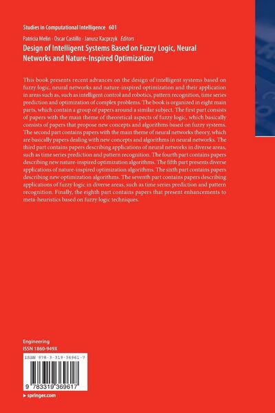 Produktbild: Design of Intelligent Systems Based on Fuzzy Logic, Neural Networks and Nature-Inspired Optimization