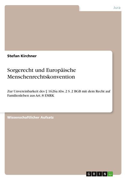 Produktbild: Sorgerecht und Europ&auml;ische Menschenrechtskonvention