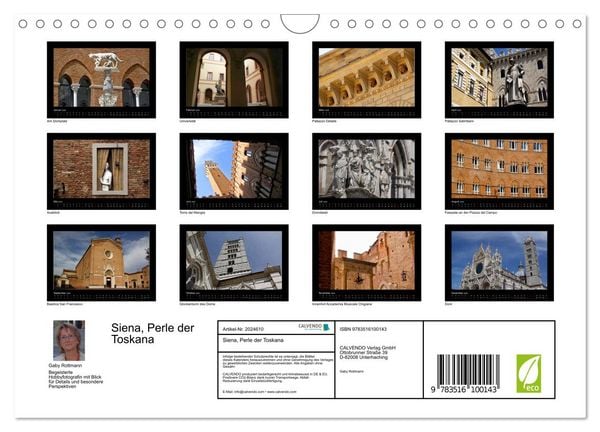 Produktbild: Siena, Perle der Toskana (Wandkalender 2026 DIN A4 quer), CALVENDO Monatskalender