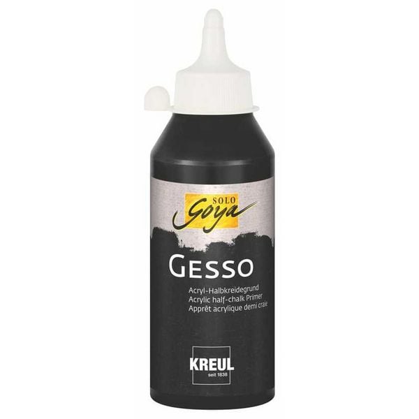 KREUL Gesso SOLO Goya Acryl Halbkreidegrund schwarz 250ml Flasche