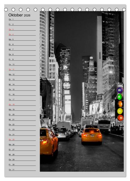 Produktbild: New York Colorkey (Tischkalender 2026 DIN A5 hoch), CALVENDO Monatskalender