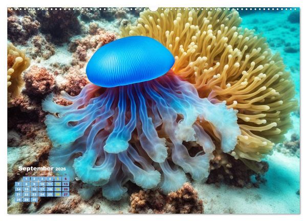Produktbild: Tief unten im Meer Unterwasser Fantasy (hochwertiger Premium Wandkalender 2026 DIN A2 quer), Kunstdruck in Hochglanz