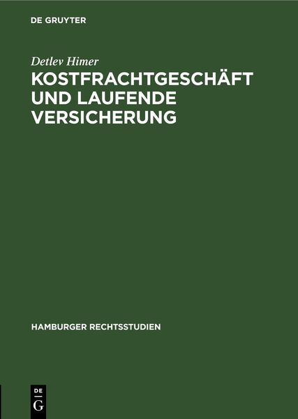 Produktbild: Kostfrachtgesch&auml;ft und laufende Versicherung