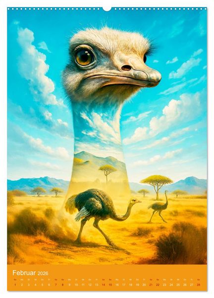 Produktbild: Afrikas wilde Seele - Magische Tierwelt im Portr&auml;t (hochwertiger Premium Wandkalender 2026 DIN A2 hoch), Kunstdruck in Hochglanz