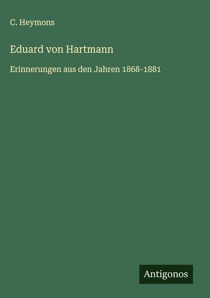 Produktbild: Eduard von Hartmann