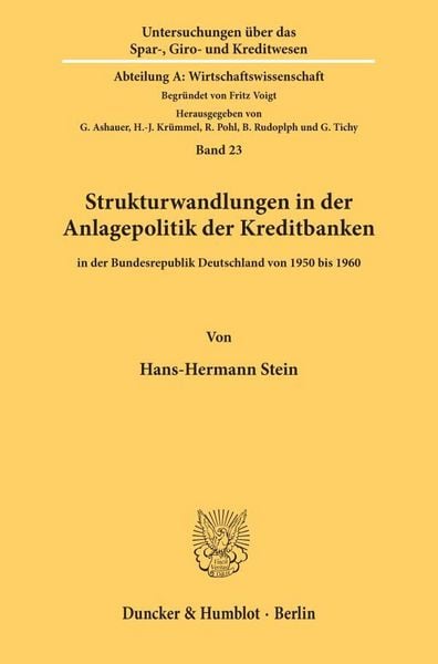 Produktbild: Strukturwandlungen in der Anlagepolitik der Kreditbanken
