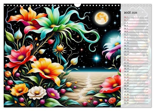 Produktbild: Fleurs de la nuit (Calendrier mural 2026 DIN A3 vertical), CALVENDO calendrier mensuel