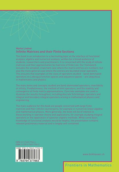 Produktbild: Infinite Matrices and their Finite Sections