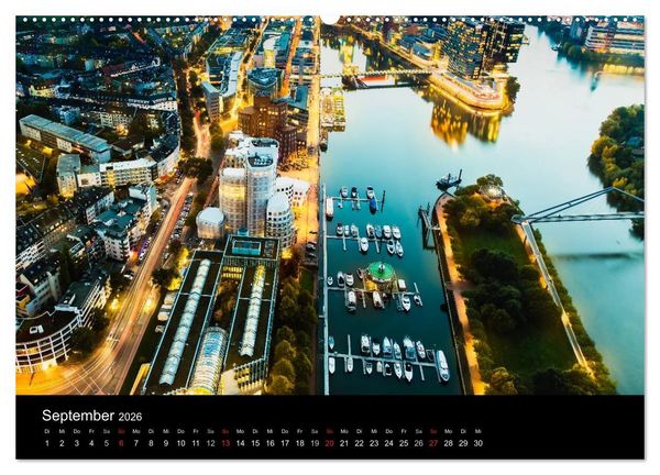 Produktbild: D&uuml;sseldorf bei Nacht (Wandkalender 2026 DIN A2 quer), CALVENDO Monatskalender