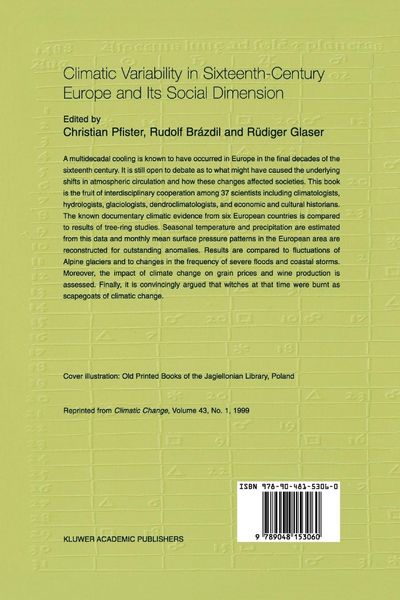 Produktbild: Climatic Variability in Sixteenth-Century Europe and Its Social Dimension
