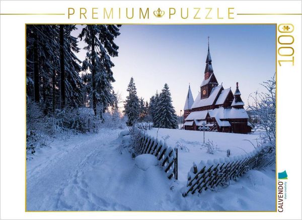 CALVENDO Puzzle Stabkirche in Hahnenklee-Bockswiese | 1000 Teile Lege-Größe 64 × 48 cm Foto-Puzzle für glückliche Stunden