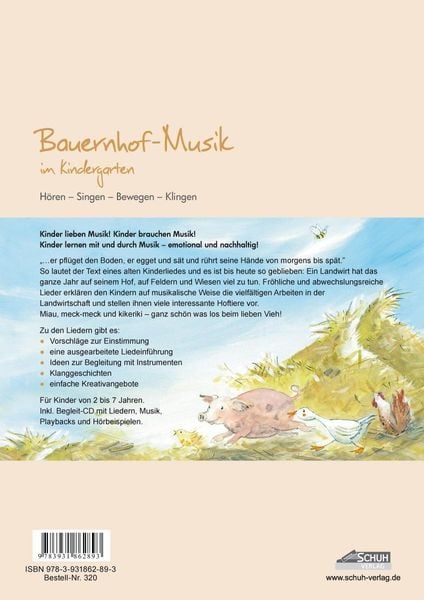 Produktbild: Bauernhof-Musik im Kindergarten (inkl. Lieder-CD)