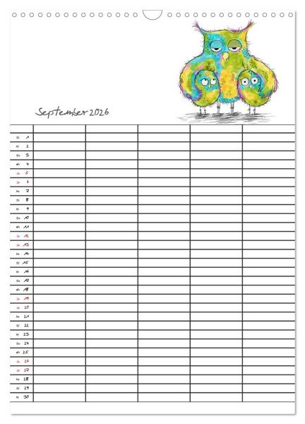 Produktbild: Bunte Freunde (Wandkalender 2026 DIN A3 hoch), CALVENDO Monatskalender
