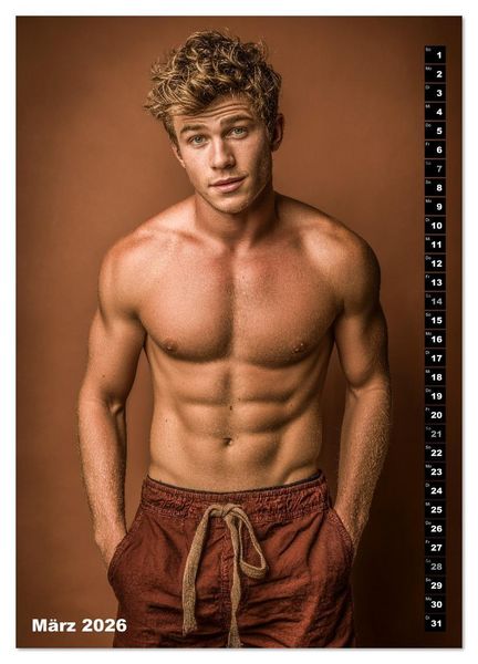 Produktbild: JUNG, SEXY, UNZENSIERT - M&auml;nner nackt in Shorts (Wandkalender 2026 DIN A2 hoch), CALVENDO Monatskalender