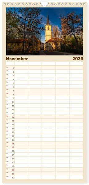 Produktbild: Familienplaner 2026 - Romantisches Erfurt - Bilder einer Stadt voller Geschichte mit 5 Spalten (Wandkalender, 21 x 45 cm) CALVENDO