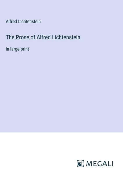 Produktbild: The Prose of Alfred Lichtenstein