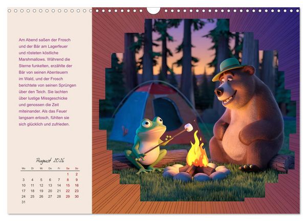 Produktbild: Der Frosch und der B&auml;r - Ein Jahr voller Abenteuer (Wandkalender 2026 DIN A3 quer), CALVENDO Monatskalender