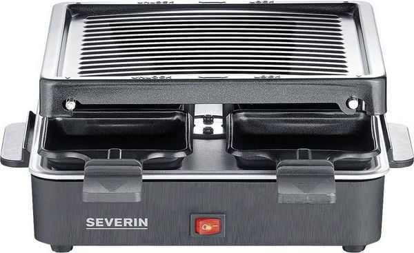 Produktbild: Severin 2370 Raclette Antihaftbeschichtung, 4 Pf&auml;nnchen, Grillfunktion Schwarz