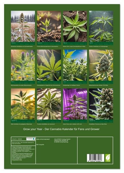 Produktbild: Grow your Year - Der Cannabis Kalender f&uuml;r Fans und Grower (hochwertiger Premium Wandkalender 2026 DIN A2 hoch), Kunstdruck in Hochglanz