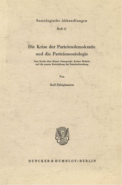 Produktbild: Ebbighausen, R: Krise d. Parteiendemokratie