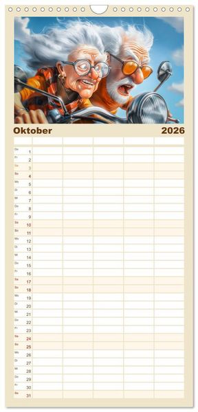 Produktbild: Familienplaner 2026 - Alt, aber nicht leise mit 5 Spalten (Wandkalender, 21 x 45 cm) CALVENDO