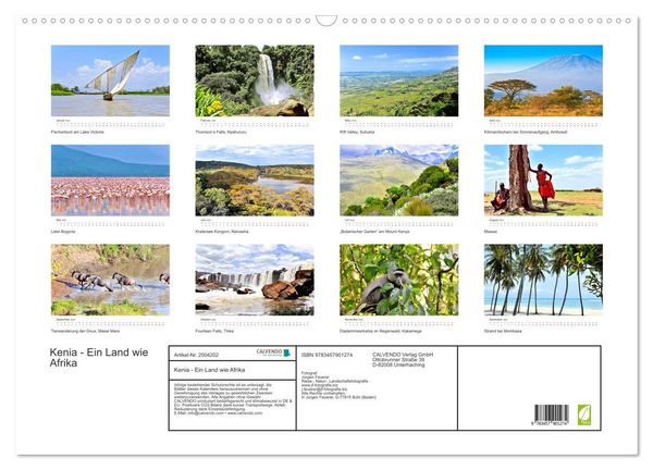 Produktbild: Kenia - Ein Land wie Afrika (Wandkalender 2026 DIN A2 quer), CALVENDO Monatskalender
