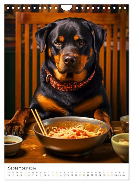 Produktbild: Hunde & Ramen - Ein Jahr voller Genuss und Freude (Wandkalender 2026 DIN A4 hoch), CALVENDO Monatskalender