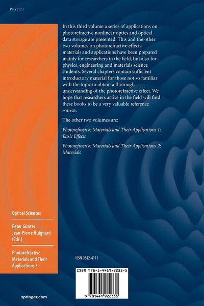 Produktbild: Photorefractive Materials and Their Applications 3