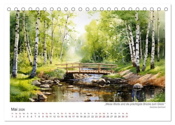 Produktbild: Br&uuml;ckenromantik (Tischkalender 2026 DIN A5 quer), CALVENDO Monatskalender
