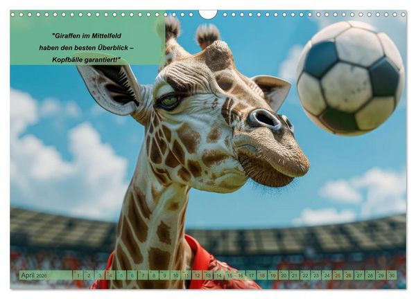 Produktbild: Der tierisch lustige Fu&szlig;ballkalender (Wandkalender 2026 DIN A3 quer), CALVENDO Monatskalender