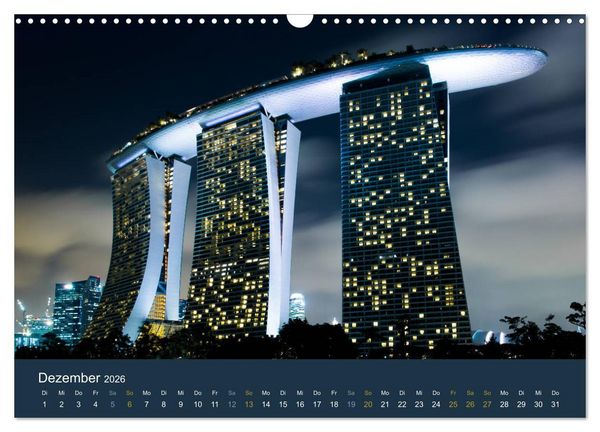 Produktbild: Singapur bei Nacht und Tag (Wandkalender 2026 DIN A3 quer), CALVENDO Monatskalender
