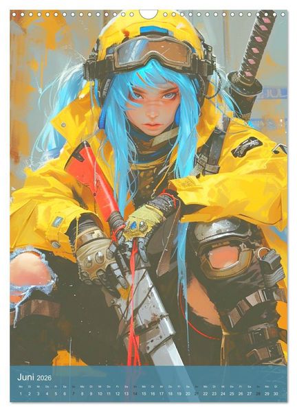 Produktbild: Manga-Comics. Cyberpunk Anime. Science Fiction Girls (Wandkalender 2026 DIN A3 hoch), CALVENDO Monatskalender