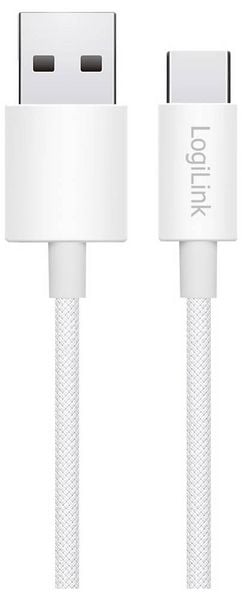 Produktbild: LogiLink USB-C&reg; Kabel USB 2.0 USB-A Stecker, USB-C&reg; Stecker 1.5m Wei&szlig; CU0322