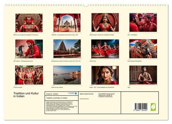 Produktbild: Tradition und Kultur in Indien (hochwertiger Premium Wandkalender 2026 DIN A2 quer), Kunstdruck in Hochglanz