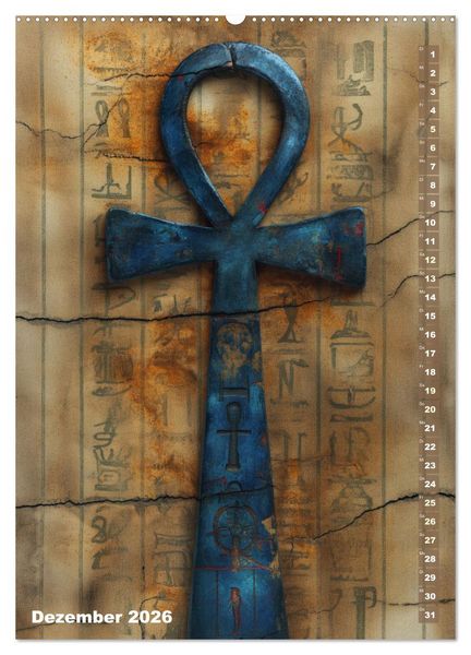 Produktbild: &Auml;gyptische Algorithmen - K&uuml;nstliche Intelligenz trifft auf das alte &Auml;gypten (hochwertiger Premium Wandkalender 2026 DIN A2 hoch), Kunstdruck in Hochglanz