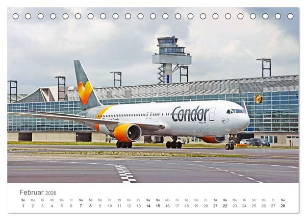 Produktbild: Gro&szlig;e und kleine Flieger am Flughafen (Tischkalender 2026 DIN A5 quer), CALVENDO Monatskalender