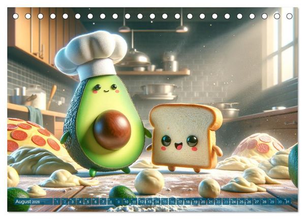 Produktbild: Avocado & Toast - K&uuml;chensp&auml;&szlig;e das ganze Jahr (Tischkalender 2026 DIN A5 quer), CALVENDO Monatskalender