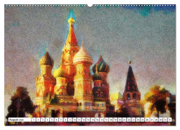Produktbild: Pointilistische Weltreise (Wandkalender 2026 DIN A2 quer), CALVENDO Monatskalender